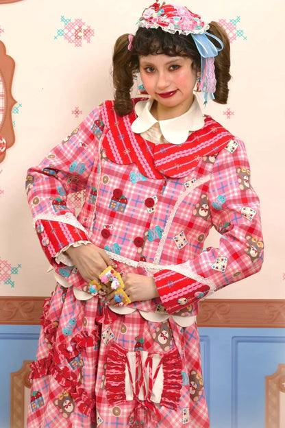 Plaid Lace Blazer & Skirt Set-Up