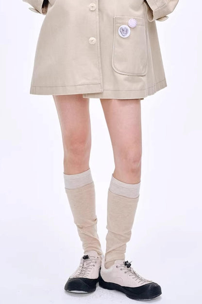 High-Gloss Two-Tone Slouch Socks