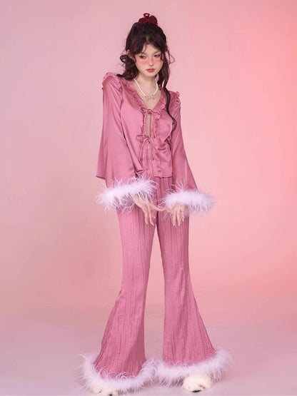 Satin Pajamas Homewear Set Pants