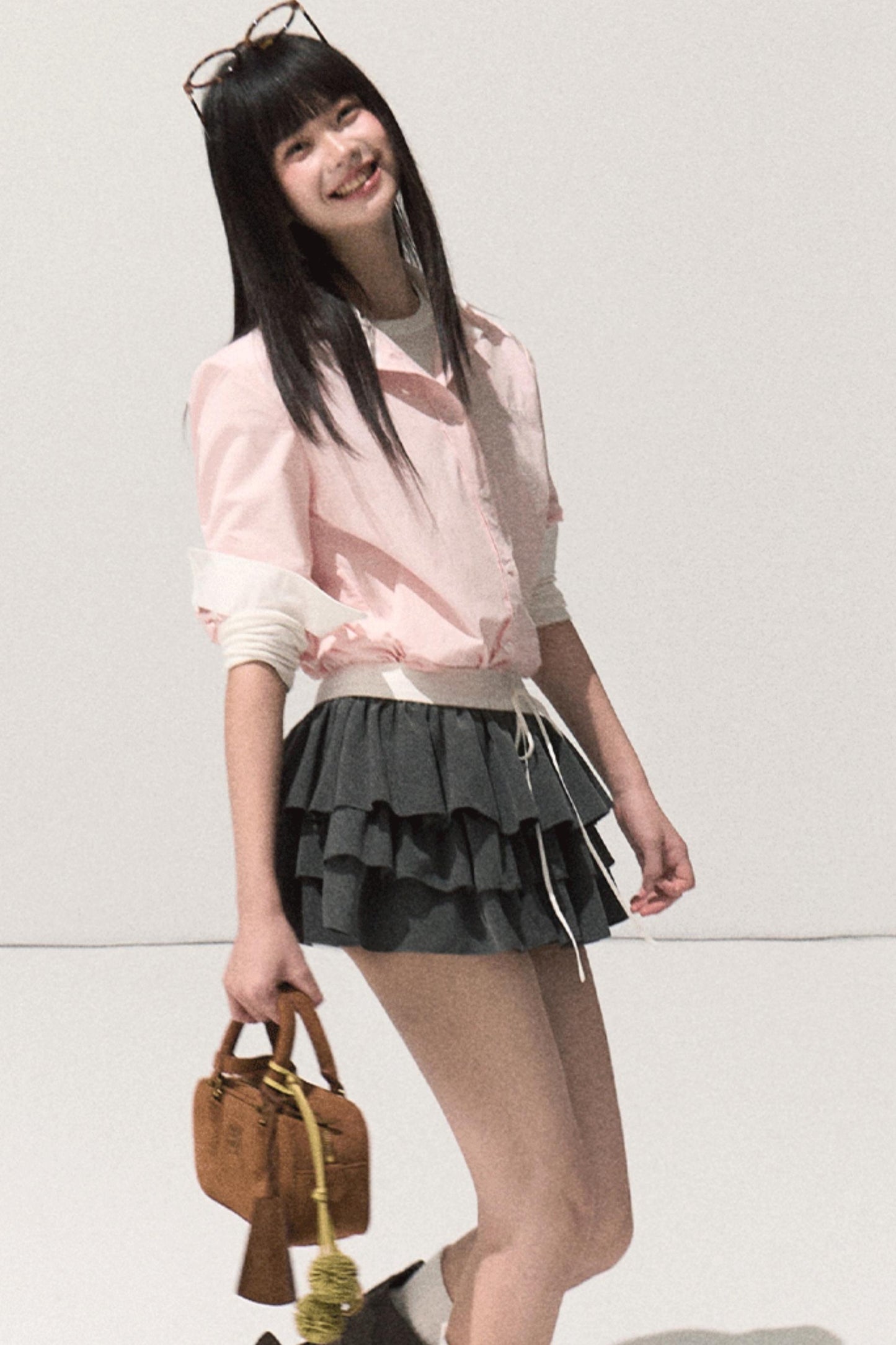 Shrine Plaid Woolen A-Line Skirt