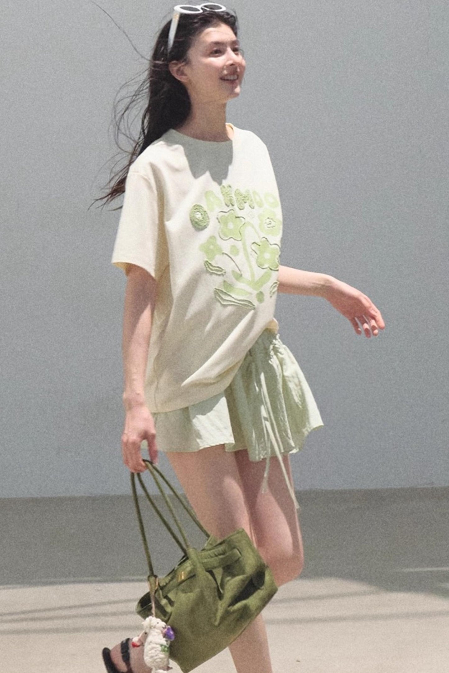 Embroidered Lyocell Puffy A-Line Skirt