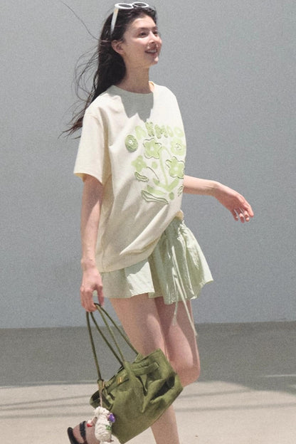 Embroidered Lyocell Puffy A-Line Skirt