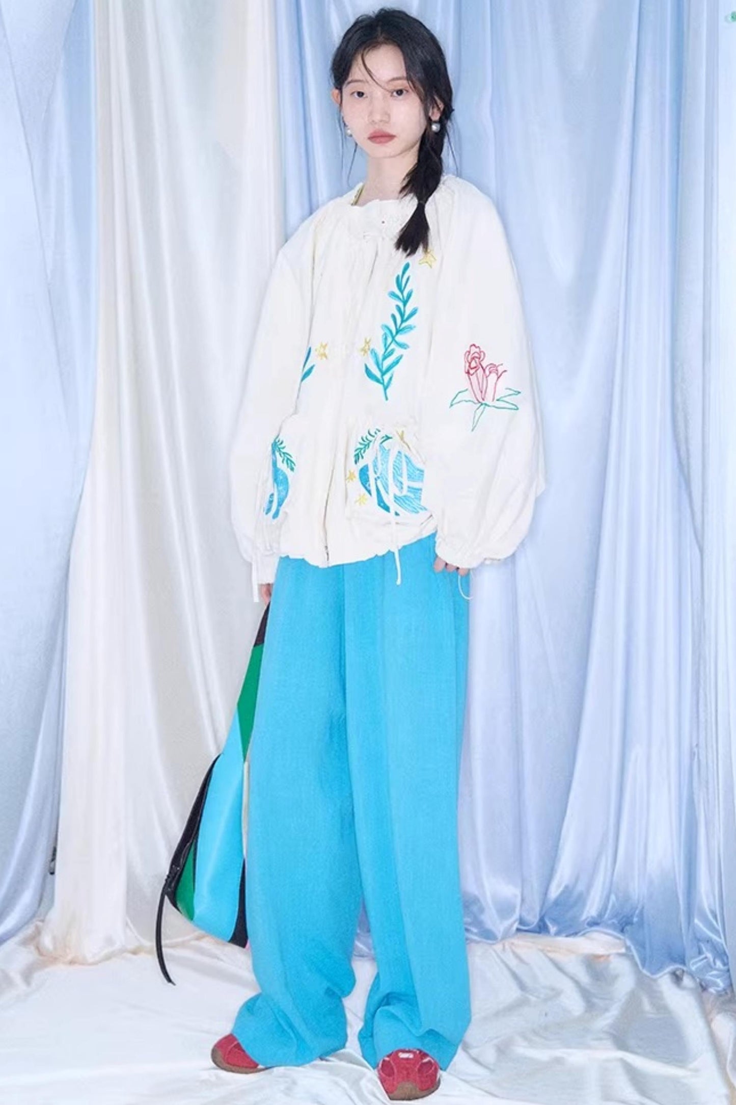 Linen Blend Wide-Leg Pants
