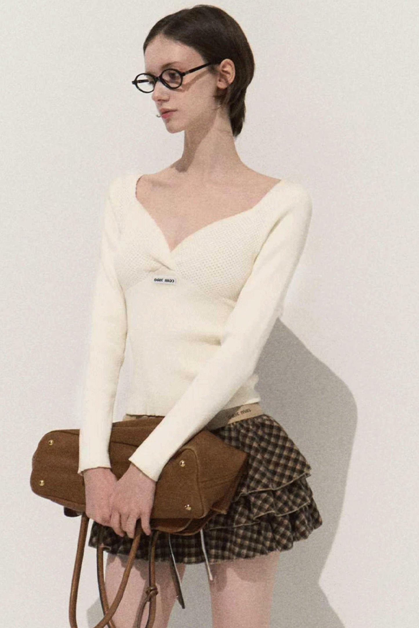 Shrine Plaid Woolen A-Line Skirt