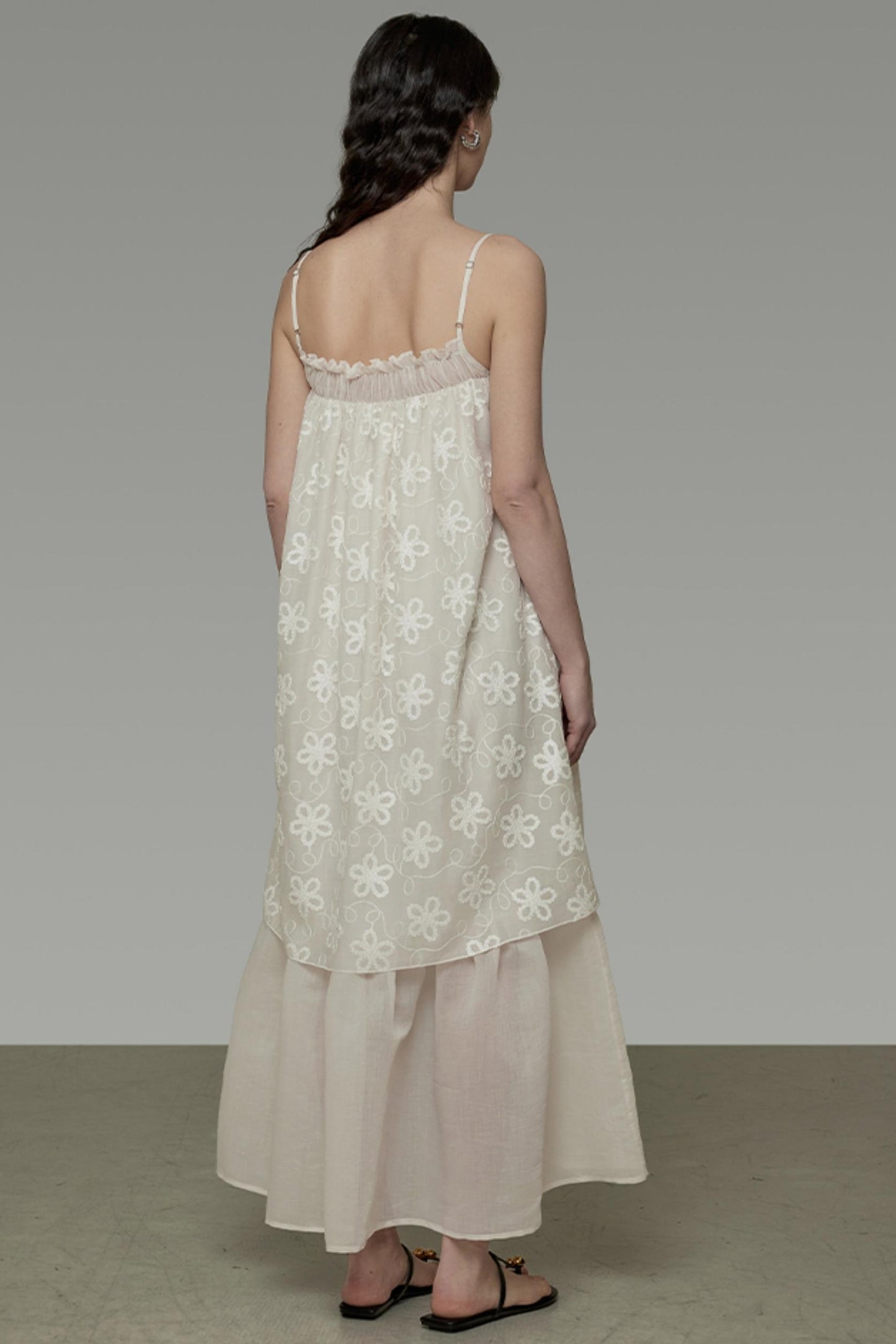 Double Layer Halter Pleated Dress