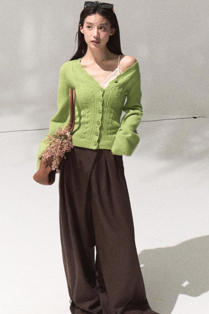 Obscure V-Neck Knitted Cardigan