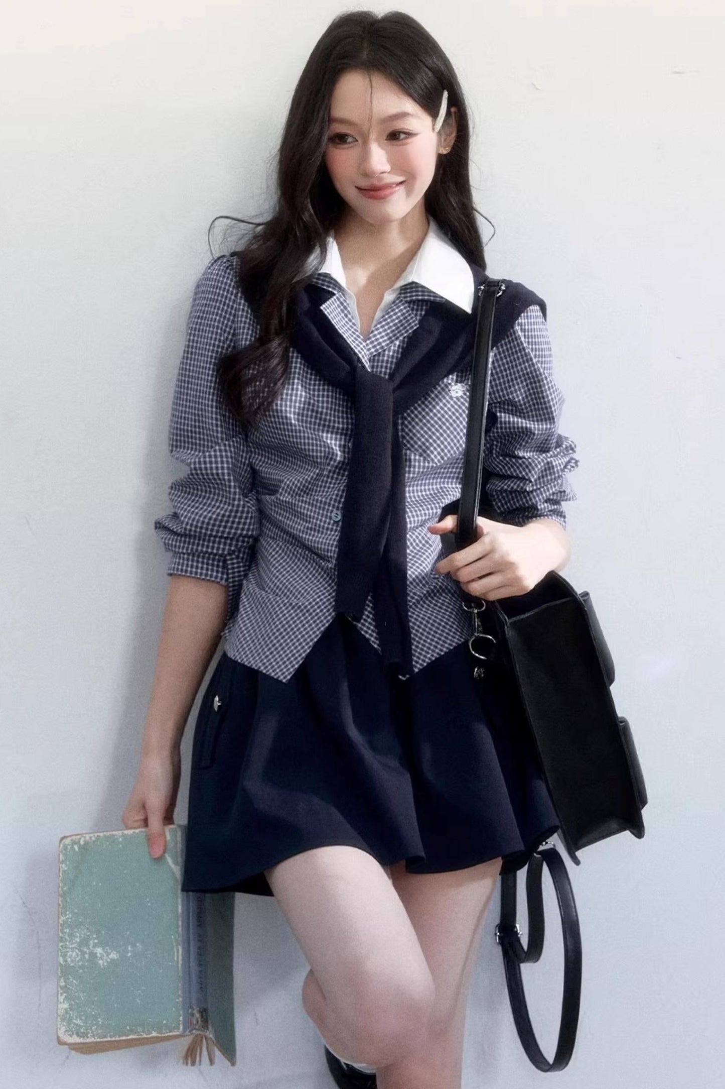 Lapel Long Sleeve Commuter Shirt Set-Up