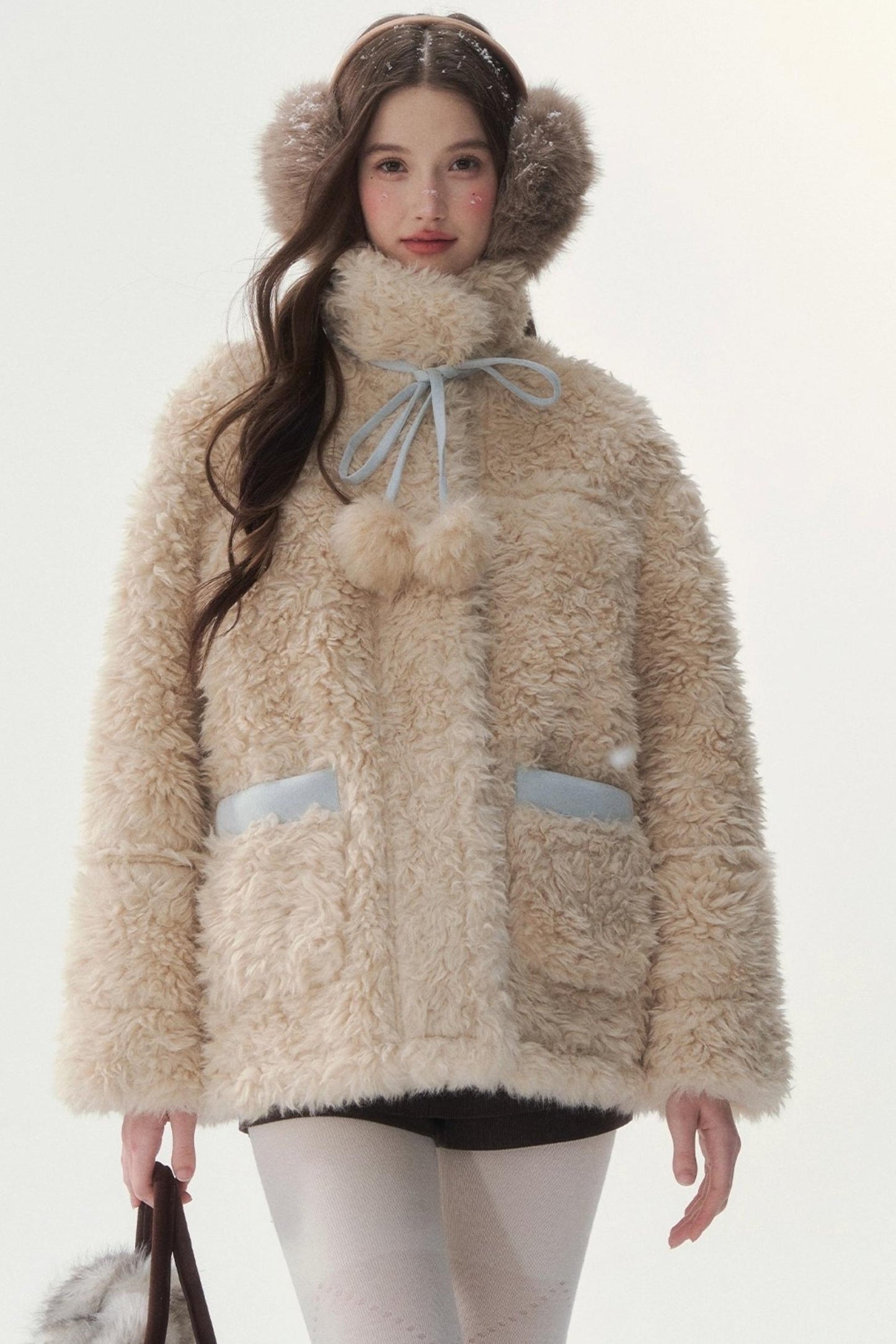 Pink and Blue Reversible Fur Coat
