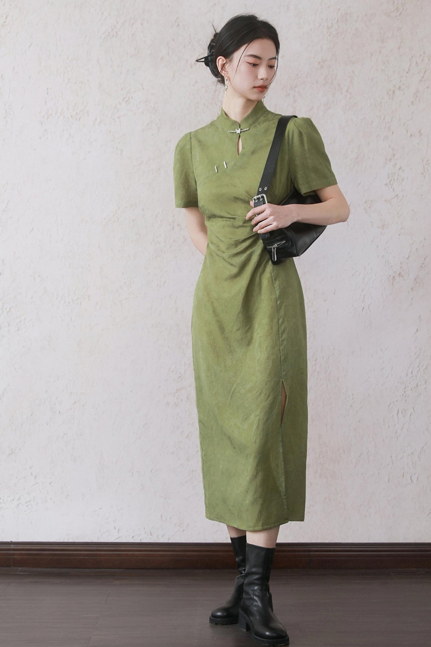 Plum Jacquard Tencel Dress