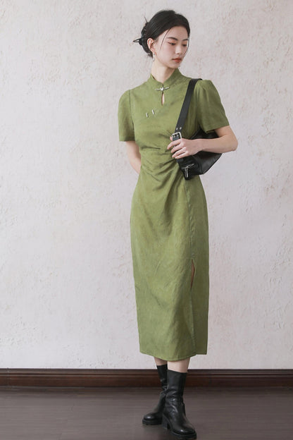 Plum Jacquard Tencel Dress