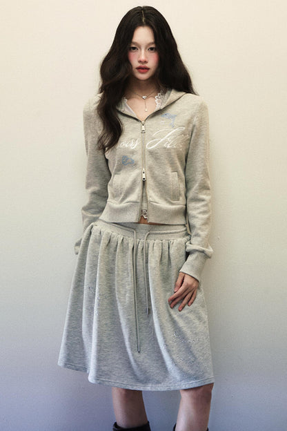 Chic Two-Piece Hoodie & Skirt Set-Up