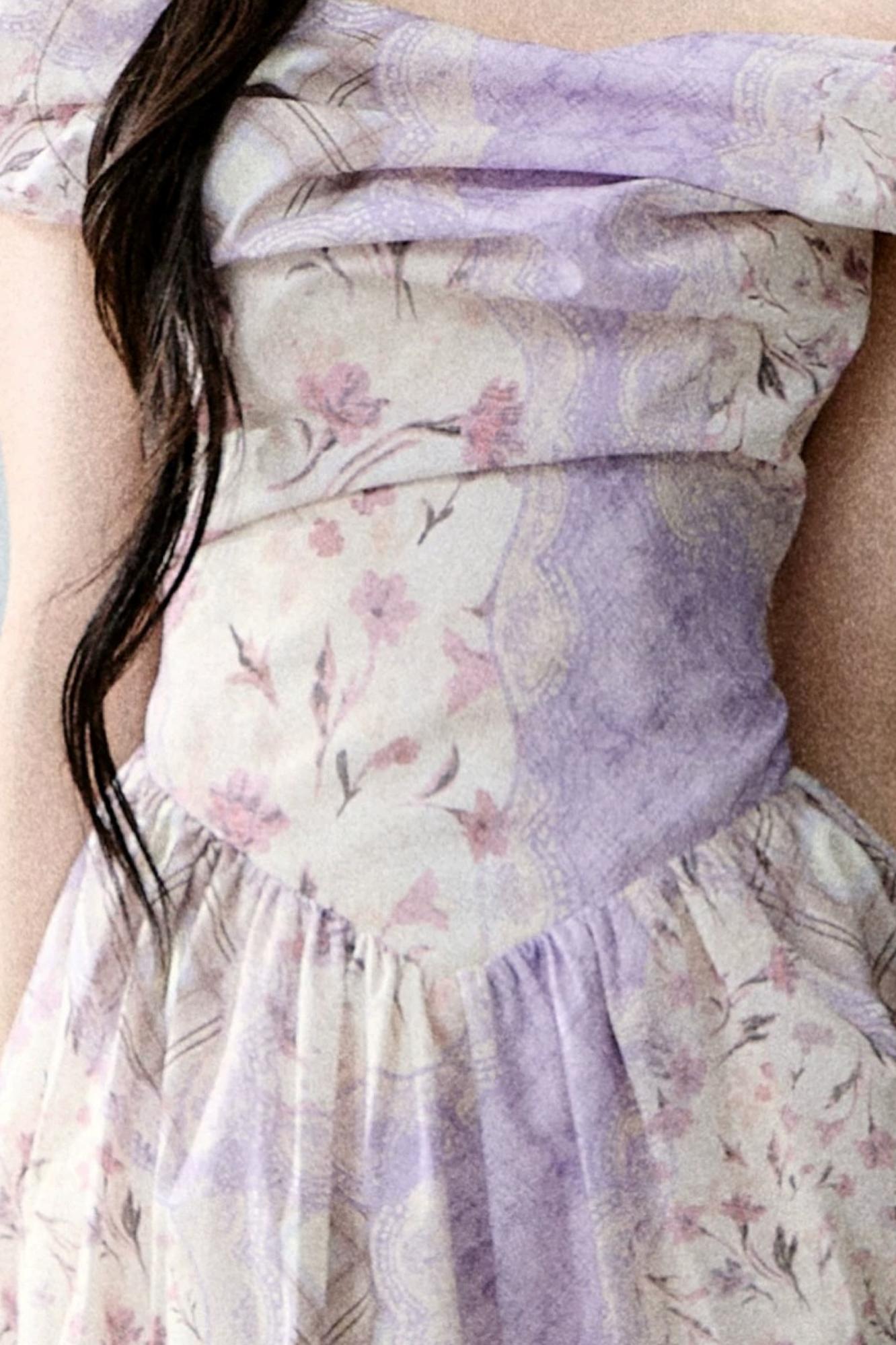 Purple Mist Off-Shoulder Dress
