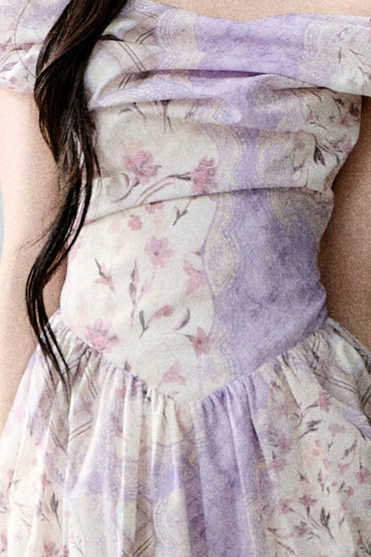 Purple Mist Off-Shoulder Dress