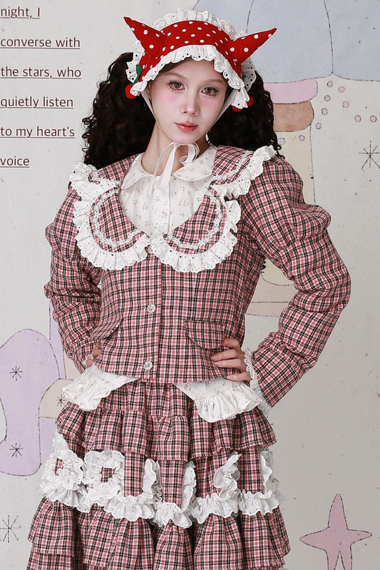 Christmas Pink Plaid Top