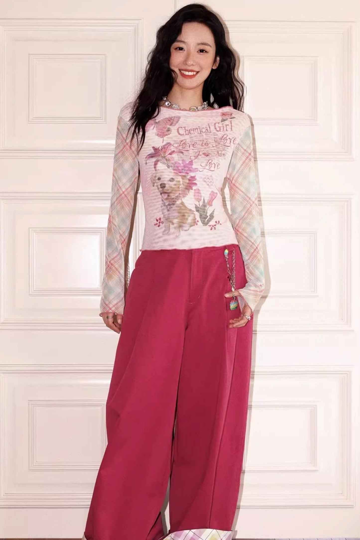 Puppy Pictorial Mesh Top