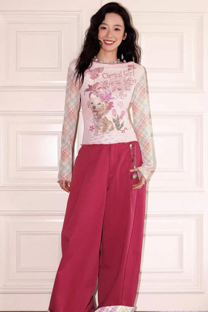 Puppy Pictorial Mesh Top