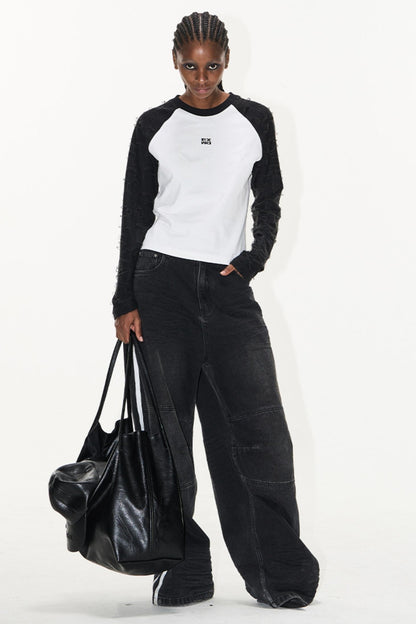 Relaxed Color-Block Jeans