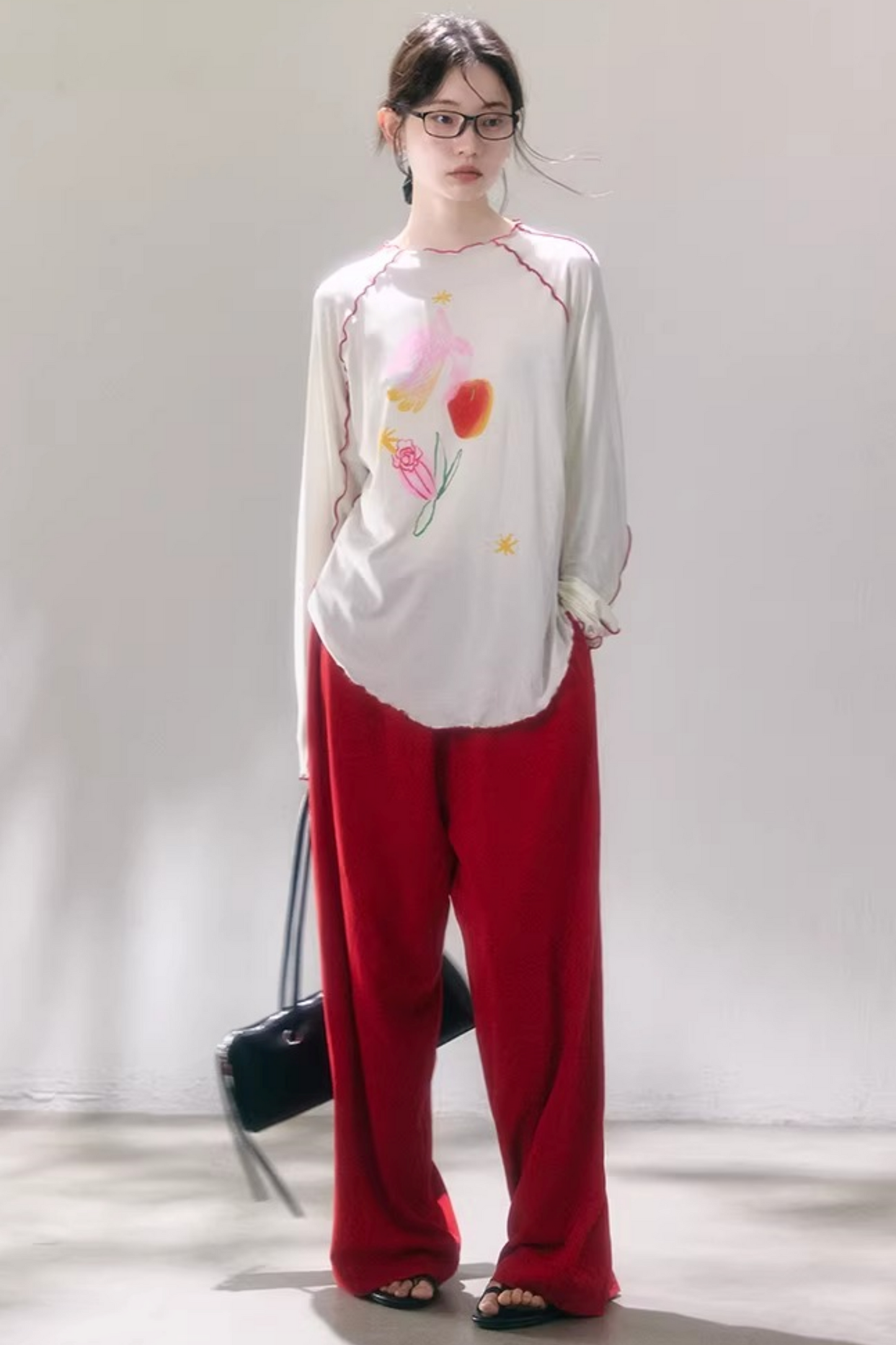 Tencel-Bluse mit Poesie-Print