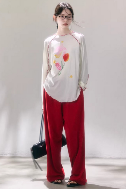 Tencel-Bluse mit Poesie-Print