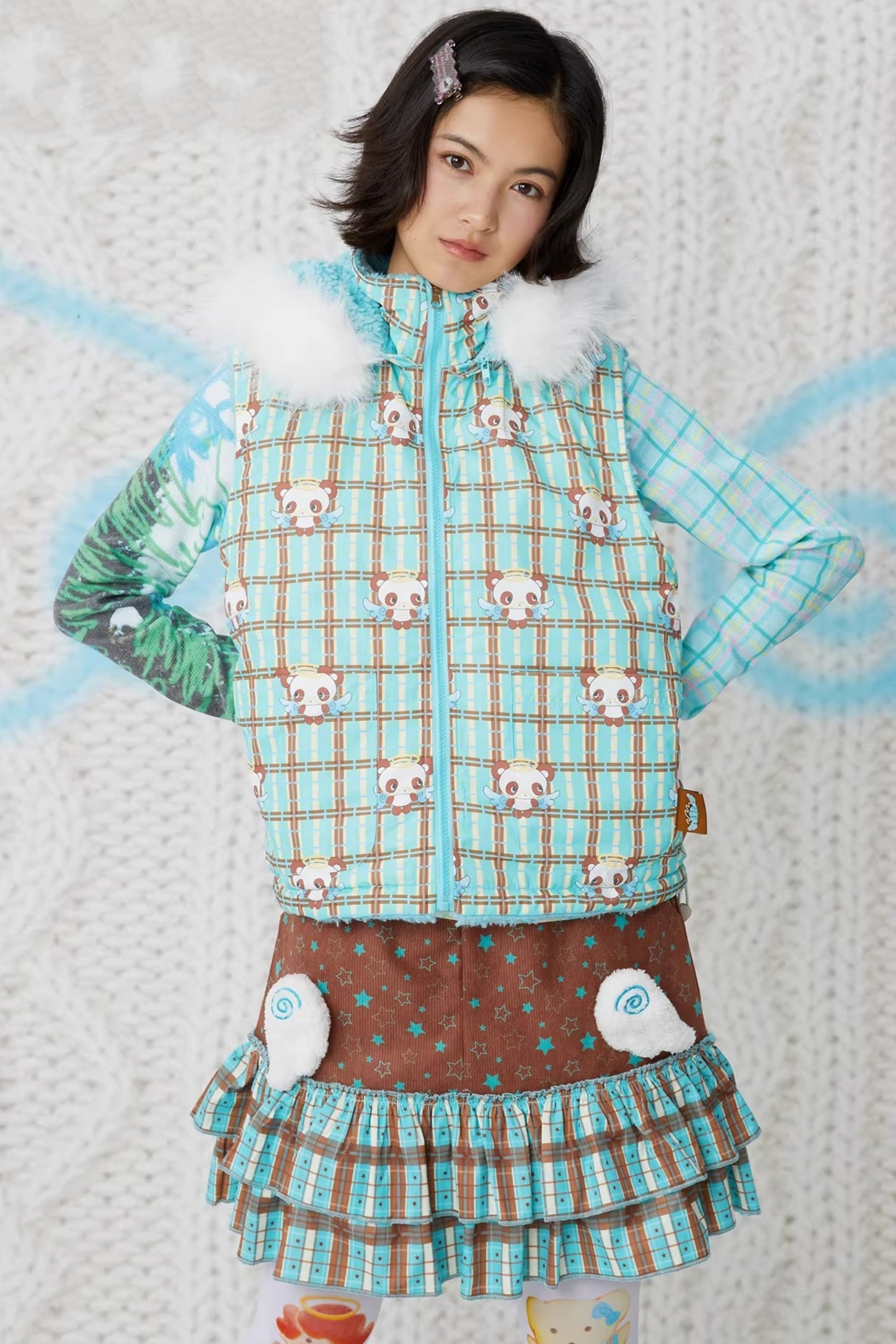 Double-Sided Panda Cotton Vest Jacket