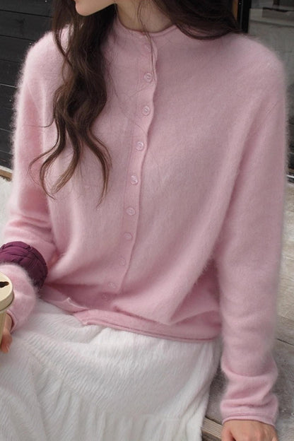 Elf White Wool Cashmere Cardigan Set-Up