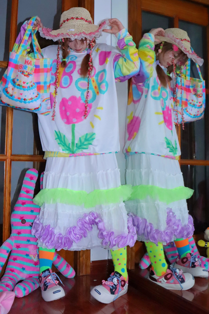 Childlike Butterfly Print Sweater
