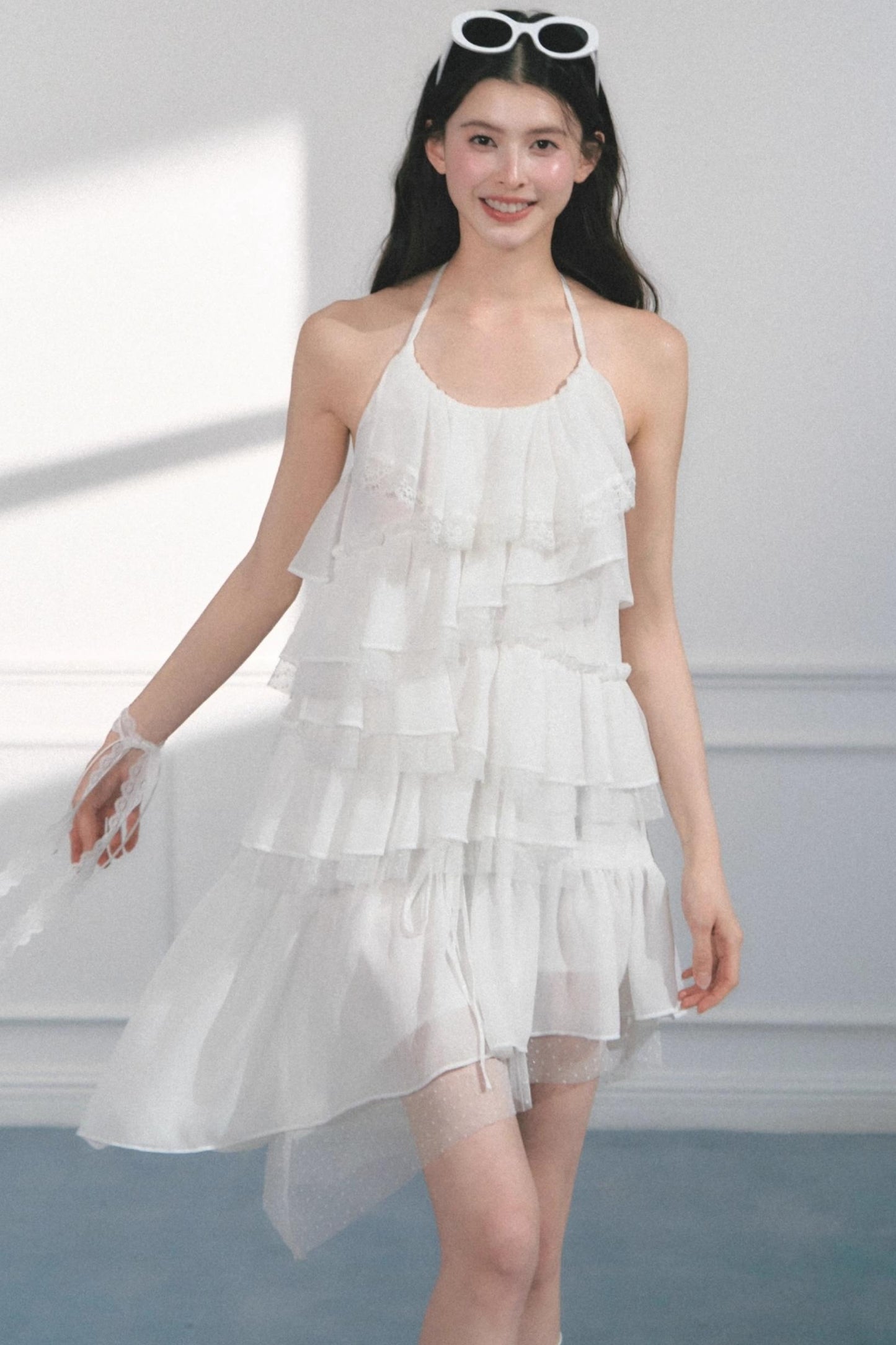 Summer Mesh Slip Dress With Skirt Set-Up