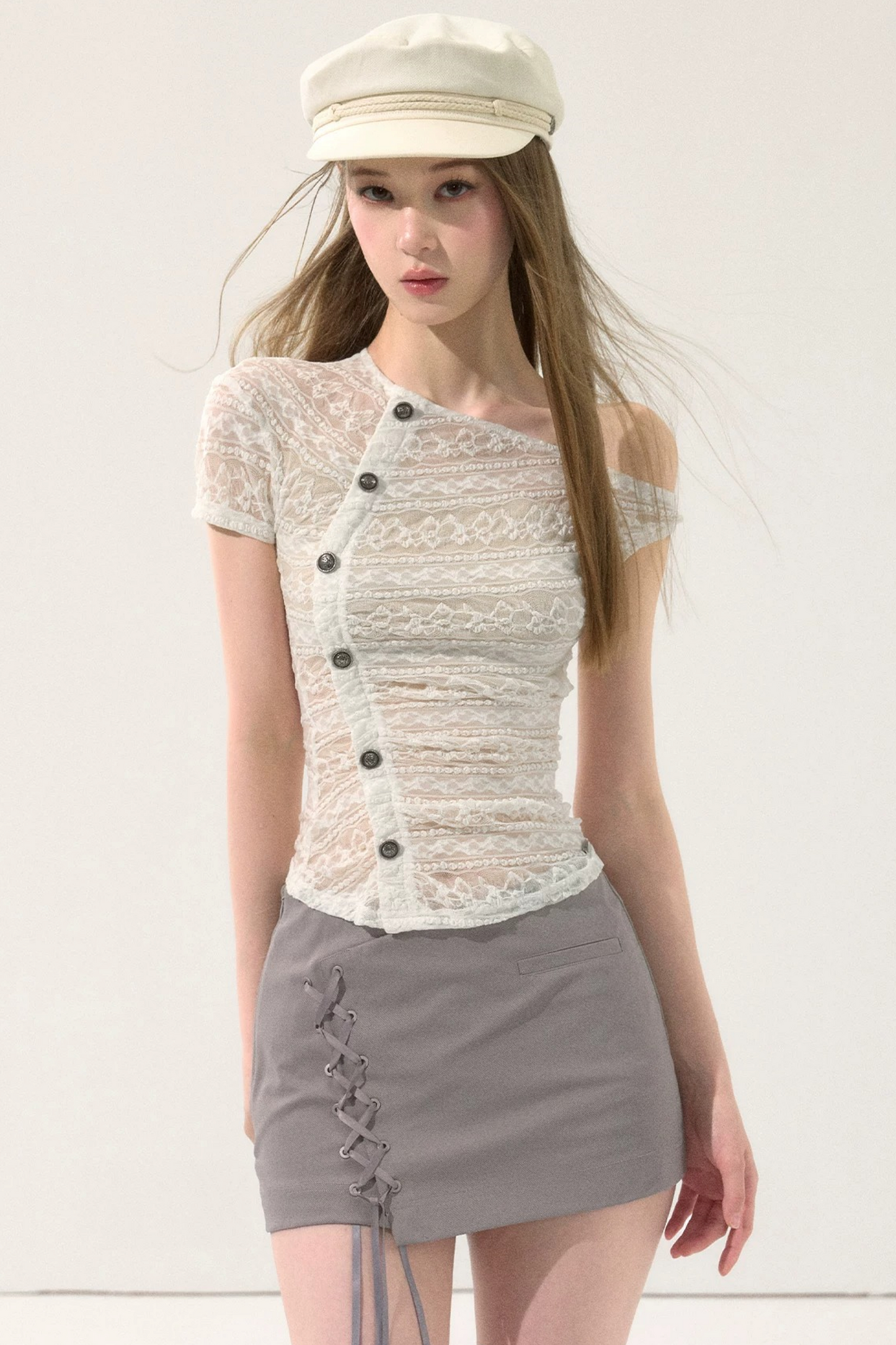 Sweet Lace-Up Summer Skirt