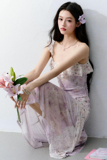 Wisteria Mesh Slip Dress