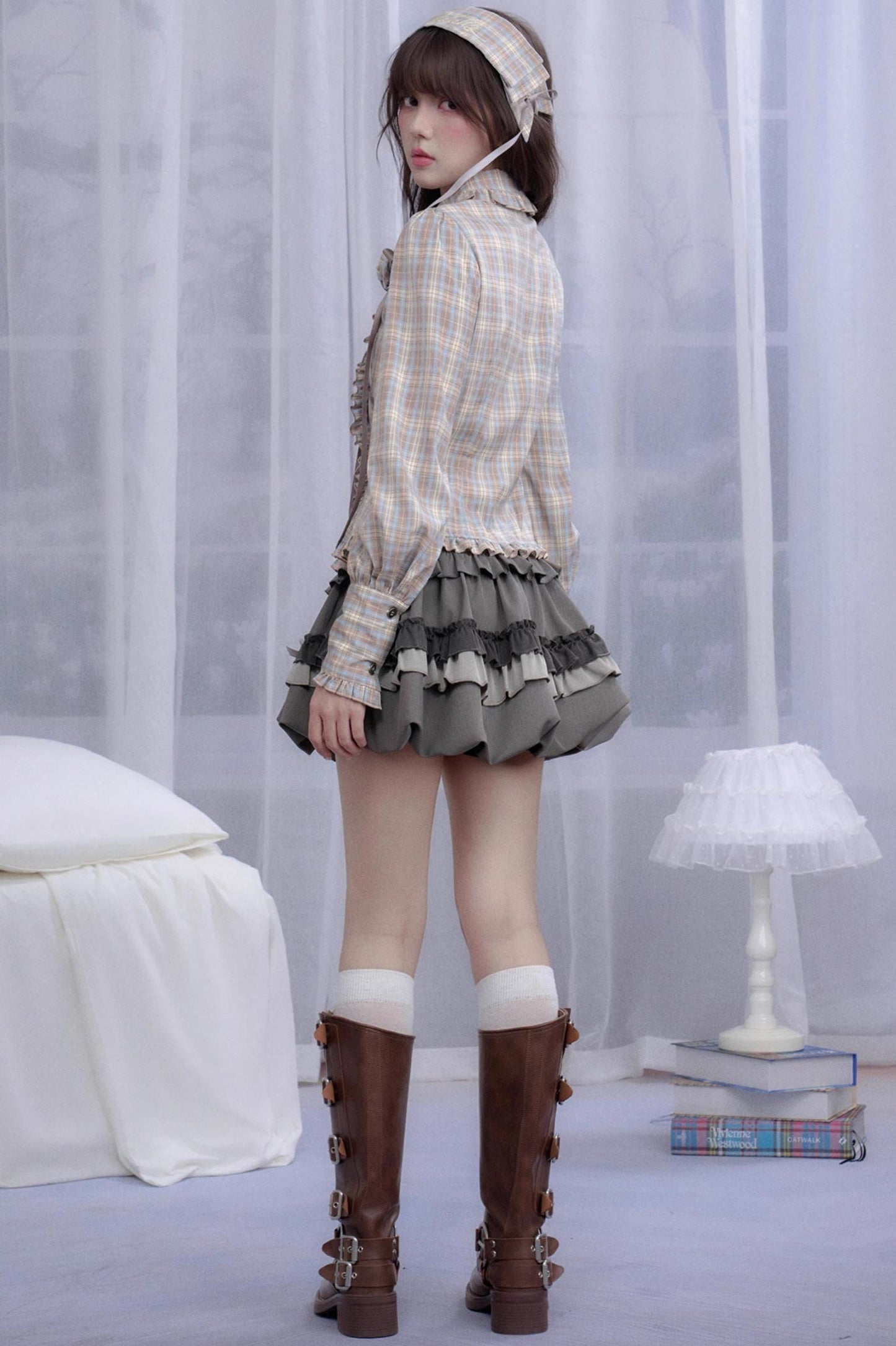 Rose Garden Girl Plaid Shirt