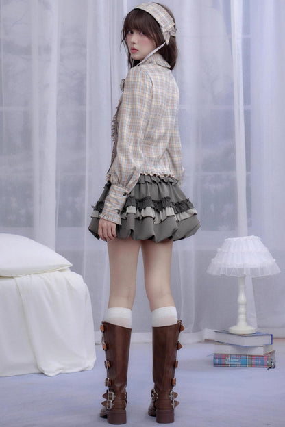 Rose Garden Girl Plaid Shirt