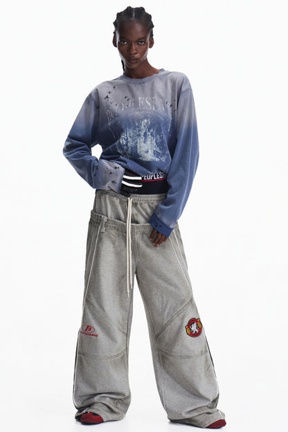 Aged Print Long Sleeve T-Shirt