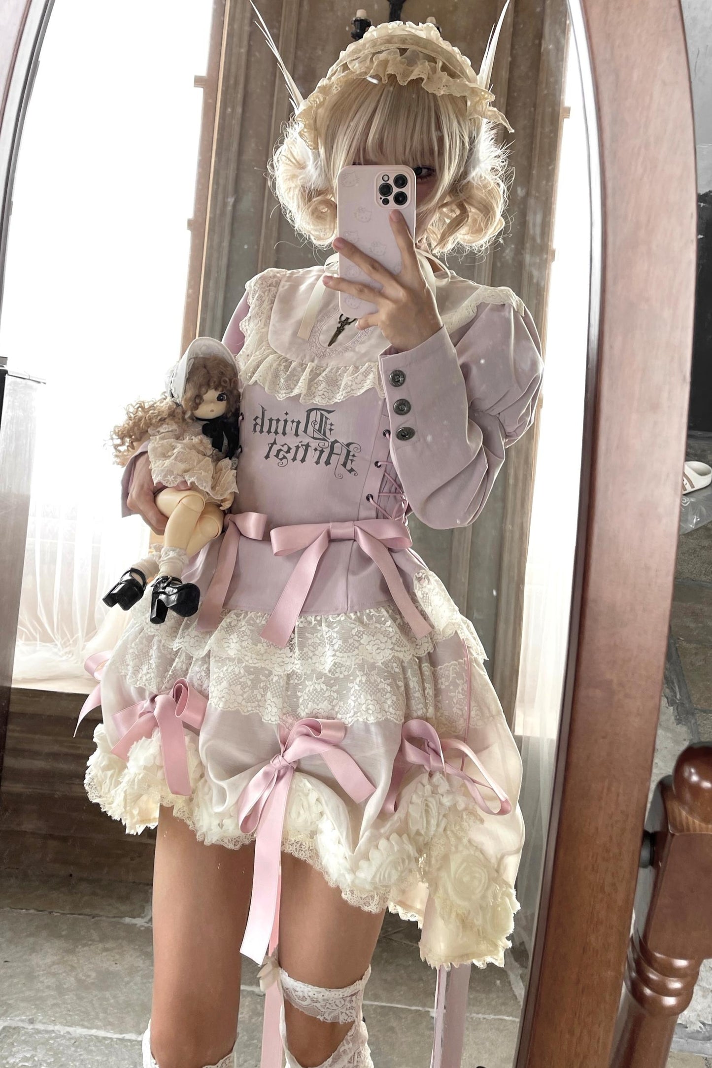 Pink Lace Swing Shirt Set-Up