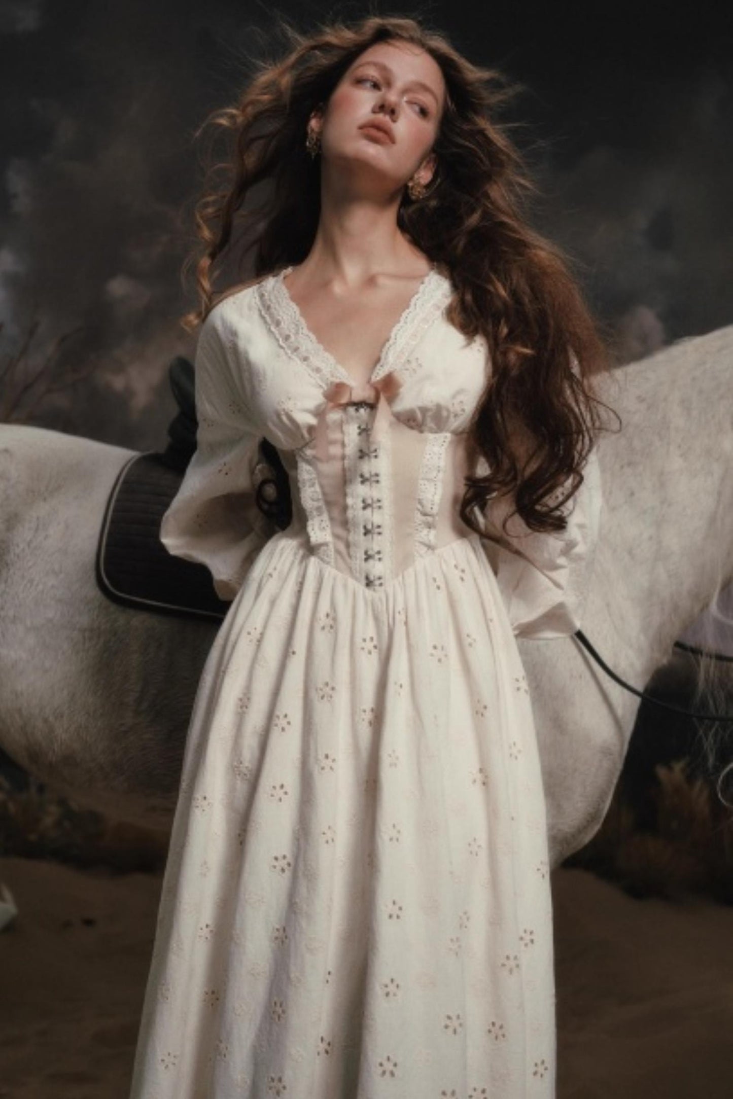 Lacemade V-Neck Denim Dress