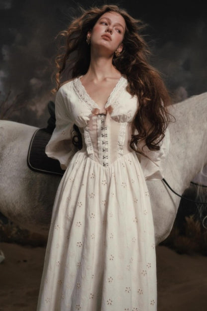 Lacemade V-Neck Denim Dress