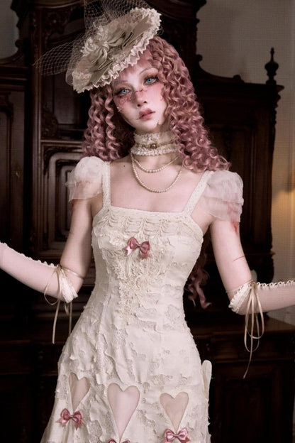 Love Heart Lace Slip Dress