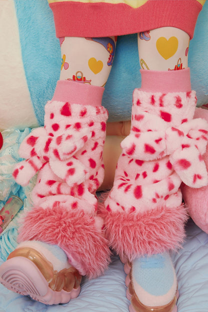 Red Leopard Printed Socks