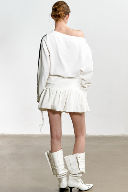 Slouchy Pleated T-Shirt Dress