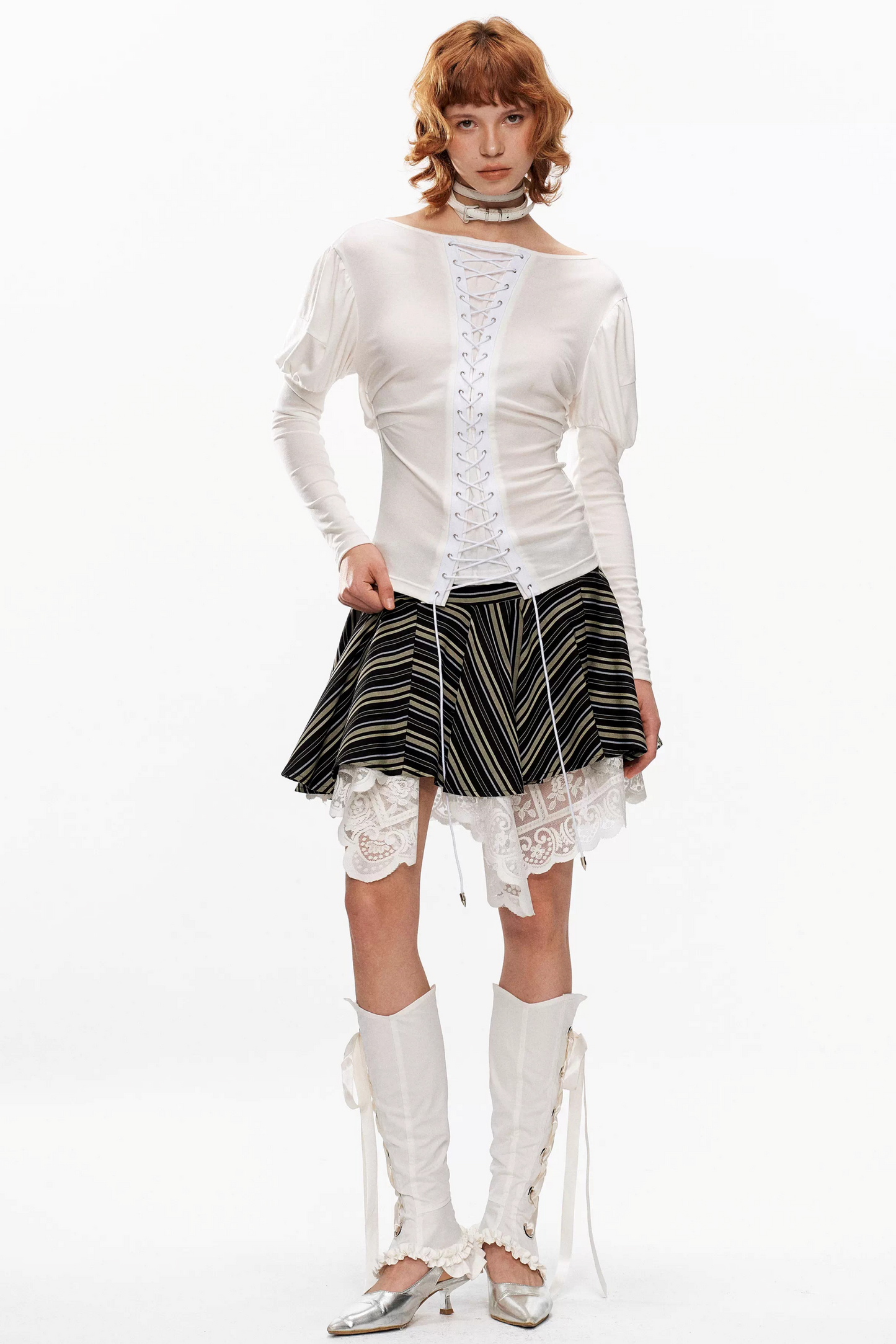 Retro Knit Off-Shoulder Top