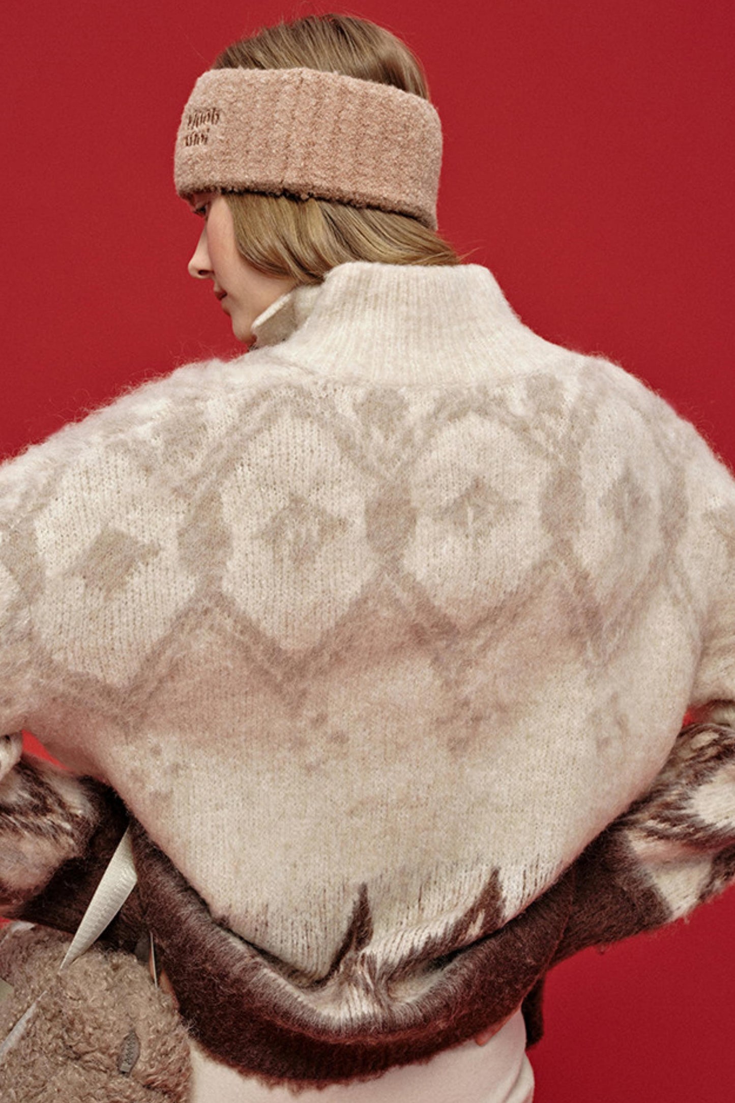 Letter Jacquard Wool Headband