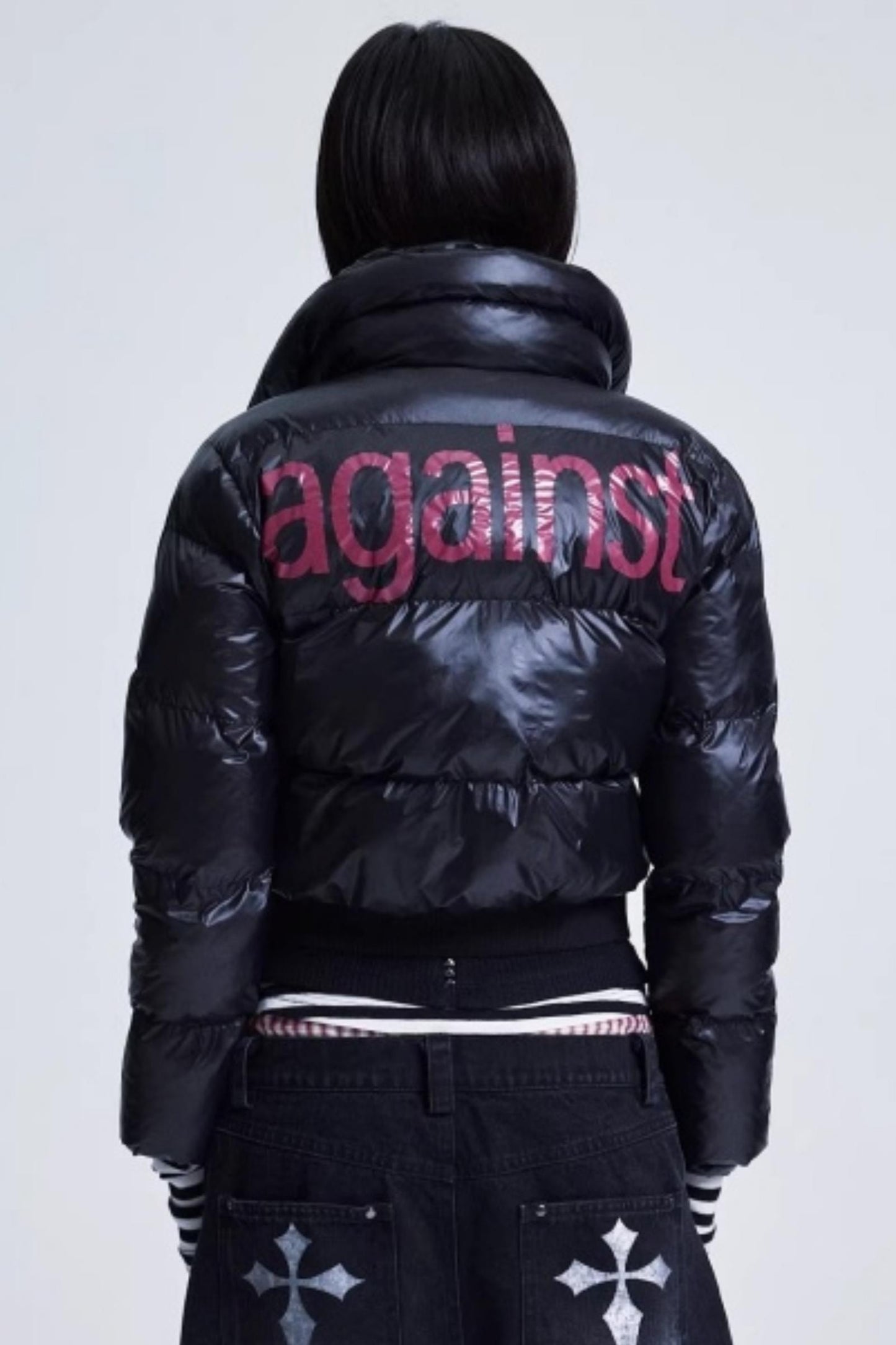 Two-Color Multi-Zipper Cotton Jacket