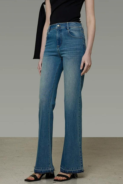 French Flared Denim Pants