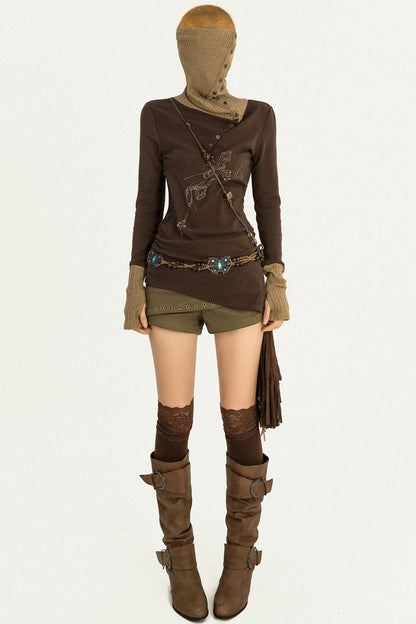 High Flip Collar T-Shirt