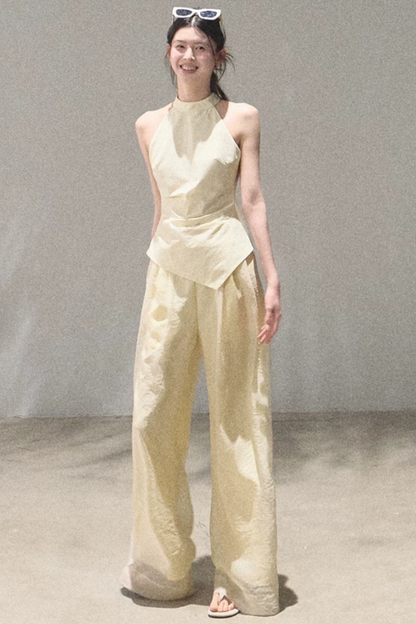 Old Money Mesh Wide-Leg Pants