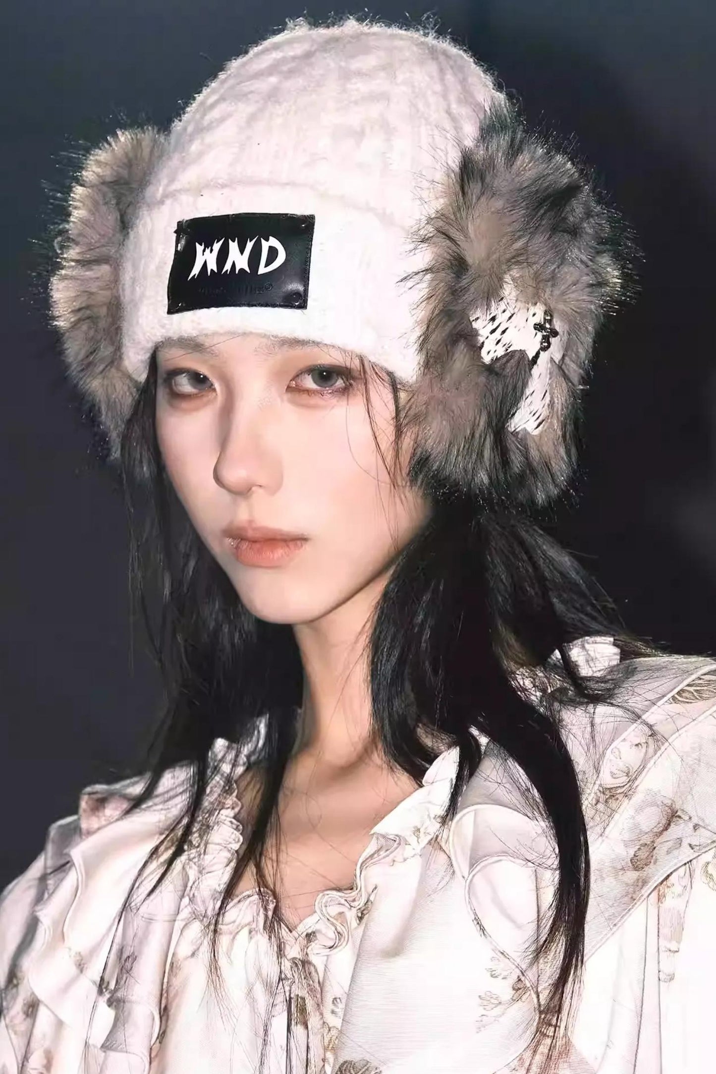 Horsehair Rivet Knit Wool Hat