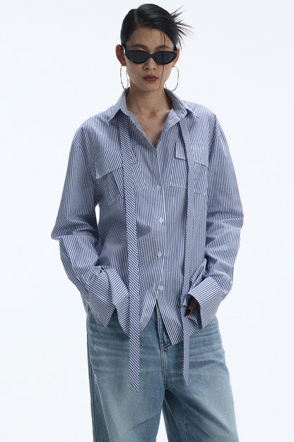 Blue And White Stripe Shirt