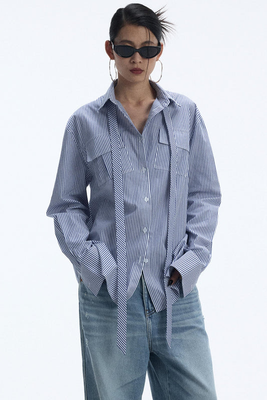 Blue And White Stripe Shirt