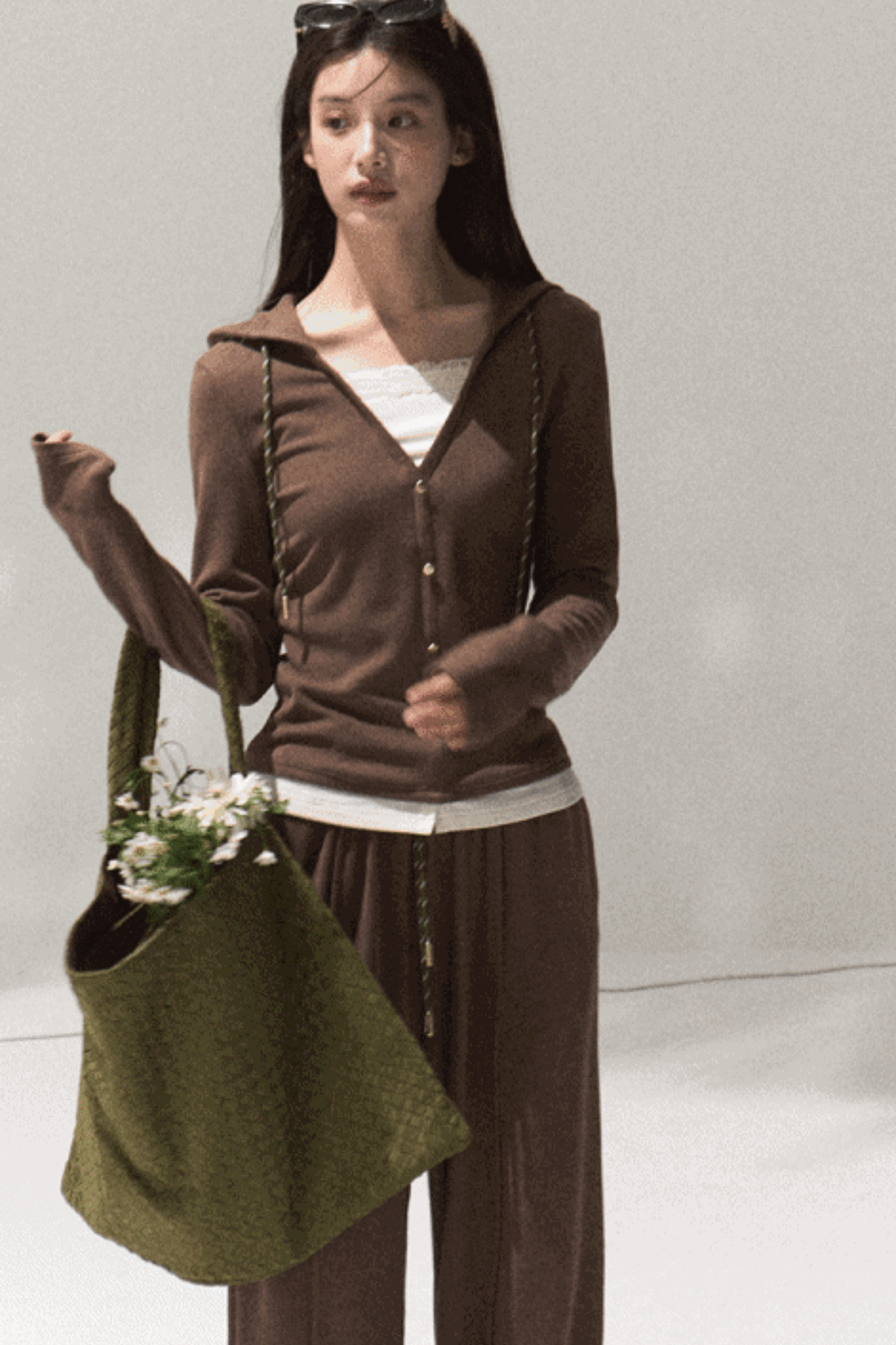 Tears Knit Top & Wide-Leg Pants Set-Up