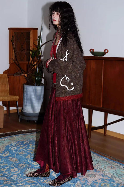 Retro Lace Knitted Cardigan