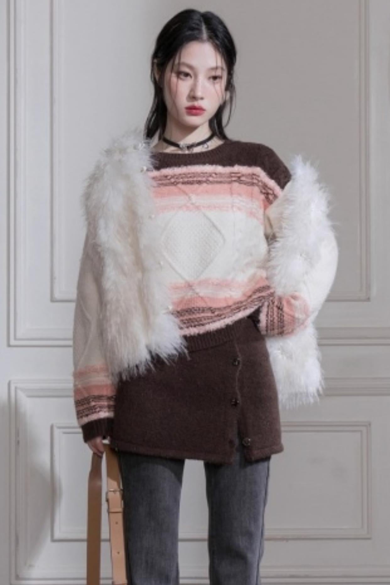 Sunset Gradient Knit Skirt Set